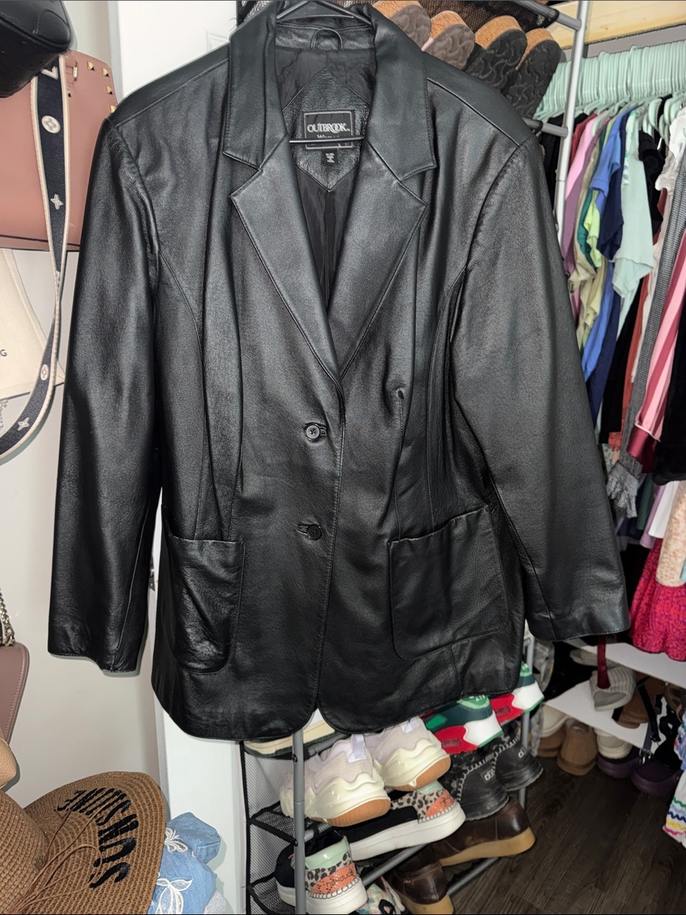 Outback Atelier Women's Black Leather Blazer